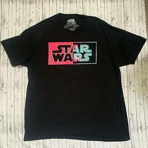 Mad Engine Star Wars Mens Size Extra Large XL Black T-Shirt Pink and Blue